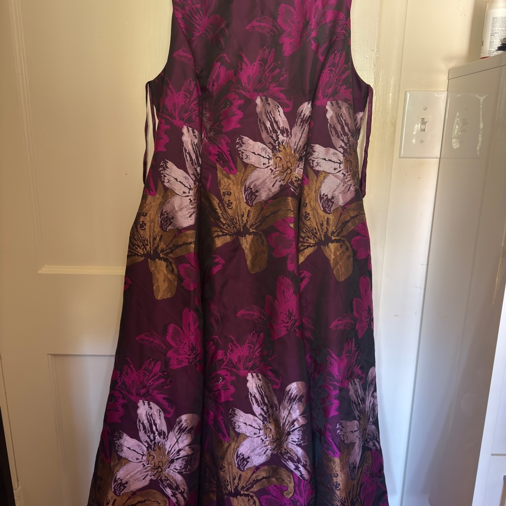Adrianna Papell Purple Floral Maxi Dress - Picture 1 of 4